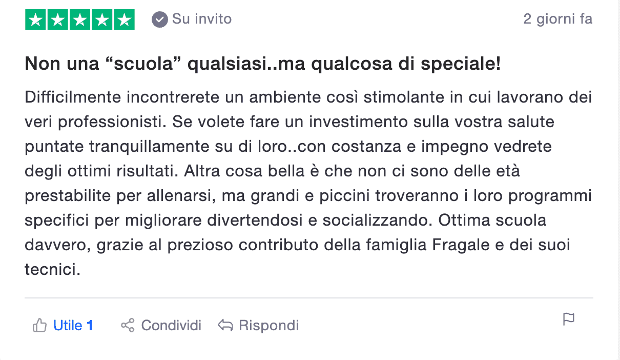 Testimonianza clienti Scienze Motorie Applicate
