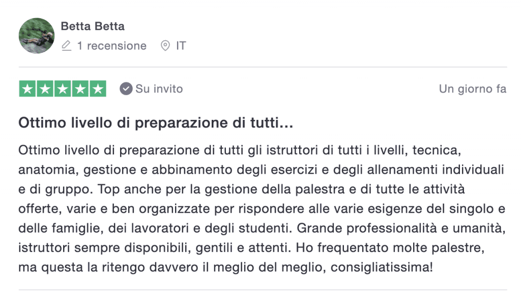 Testimonianza clienti Scienze Motorie Applicate